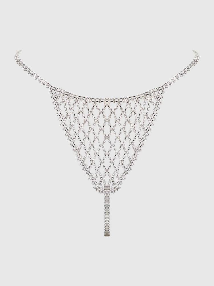 Chainmail rhinestone thong  