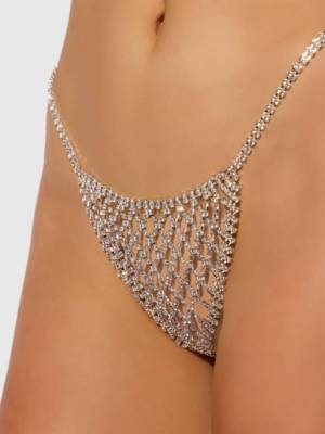 / Chainmail rhinestone thong