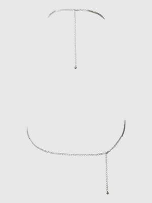 Rhinestone swirl knot bralette silver 