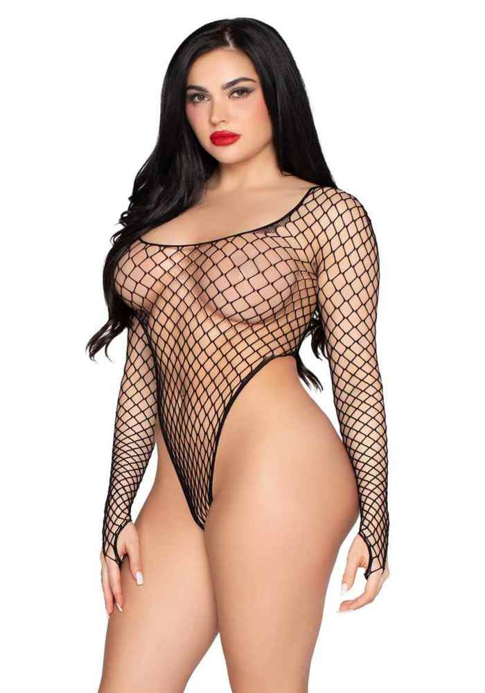 High-Cut Industrial Net Bodysuit  