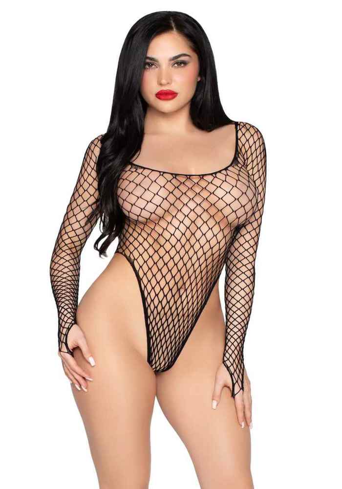 High-Cut Industrial Net Bodysuit  