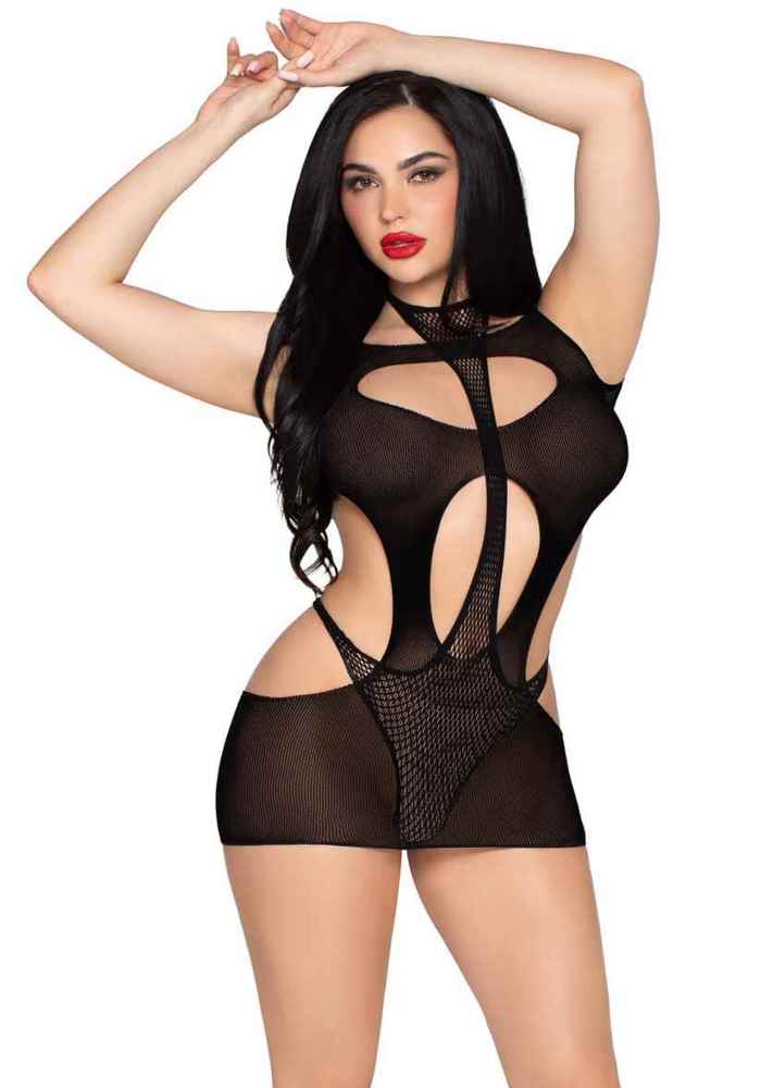 Open Mini Dress and Halter Teddy  