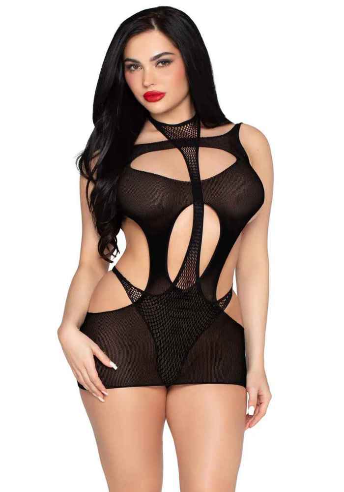 Open Mini Dress and Halter Teddy  