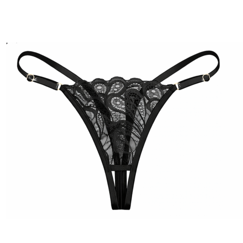 Posh Set: Bra, Open Thong + Necklace  