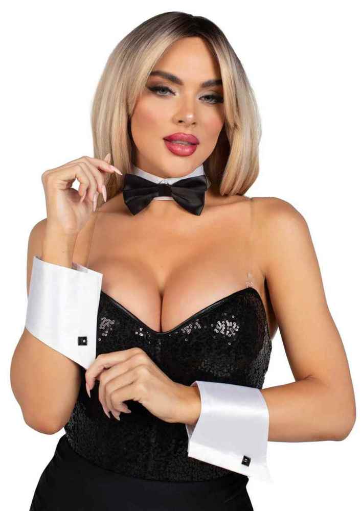 Tuxedo Bow Tie and Cuff Accessory Set  