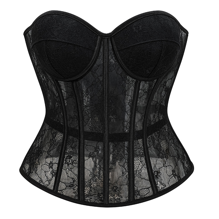 Black Strapless Corset Top  