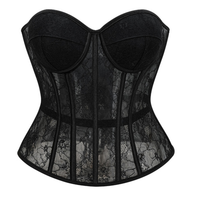 / Black Strapless Corset Top