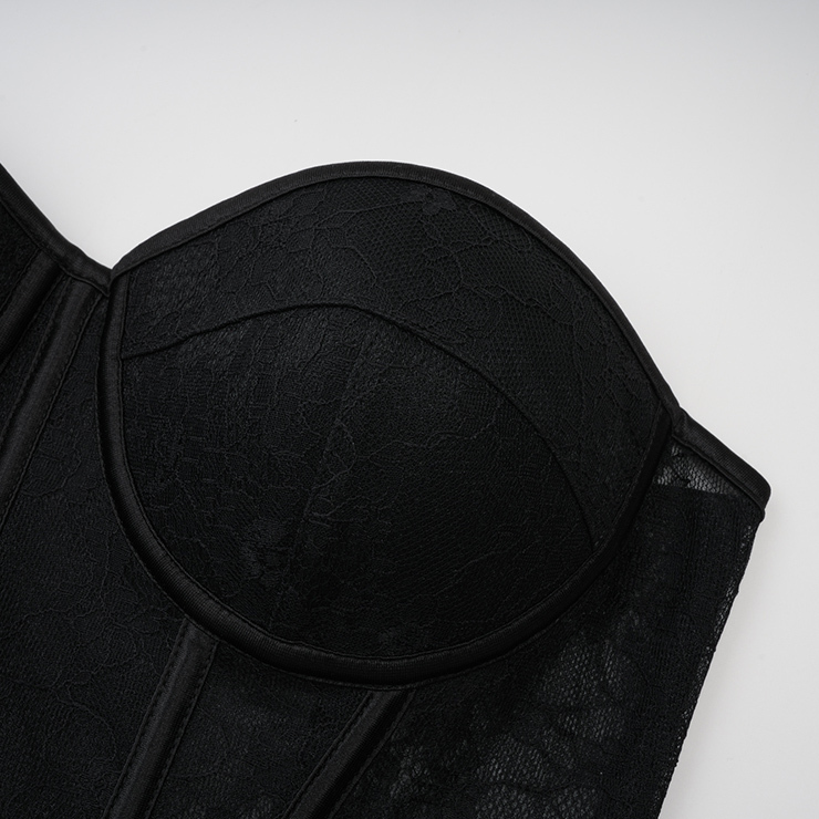 Black Strapless Corset Top  