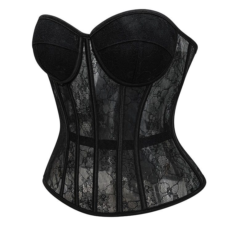 Black Strapless Corset Top  