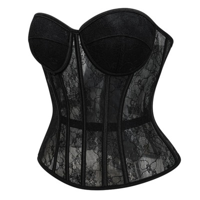 / Black Strapless Corset Top
