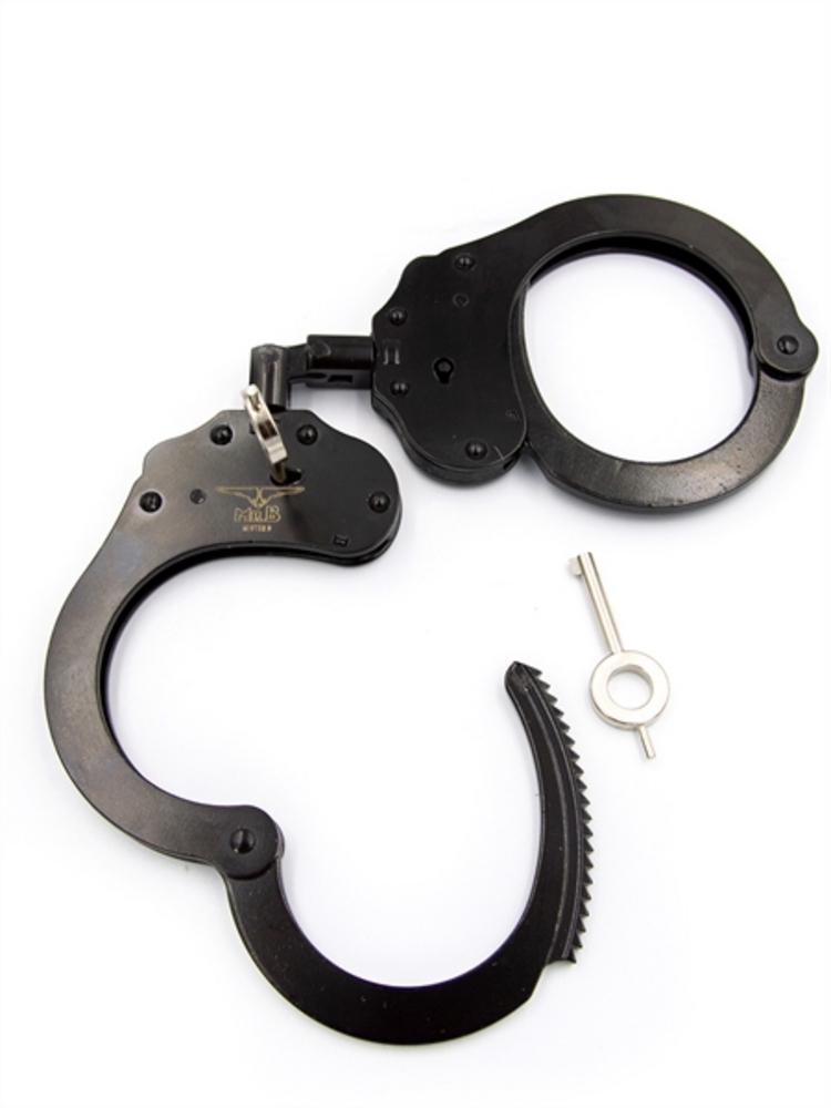 Cuff Double Lock, With Hoop Black  