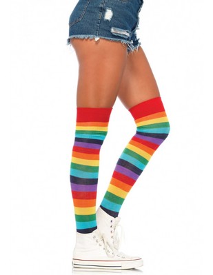 / Rainbow over the knee socks