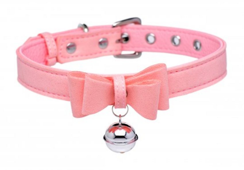 Sugar Kitty Cat Bell Collar - Pink/Silver  