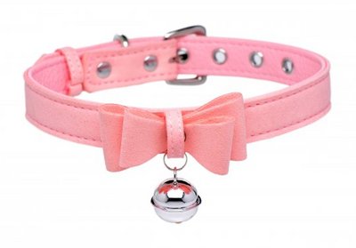  Sugar Kitty Cat Bell Collar - Pink/Silver