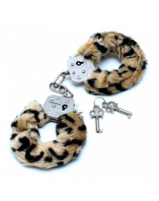  Police handcuffs with leopard fur 